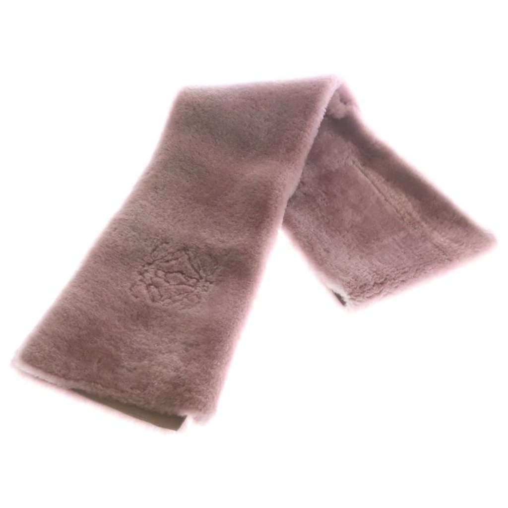 Loewe Fleece Logo Design Muffler Pink Scarf